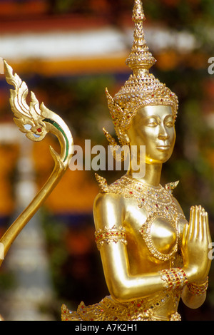 Grand Palace, Wat Phra Keo, Kinnara Stockfoto