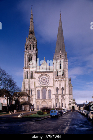 Kathedrale von Chartres. -Westfassade - 1145 Stockfoto