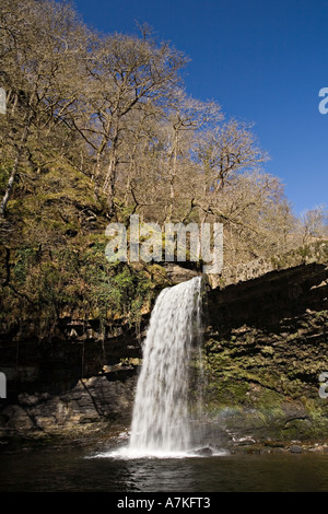 Sgwd Gwladys Lady Wasserfall Brecon Beacons Nationalpark Wales UK Stockfoto