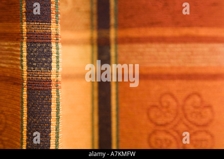 Detail ein Tartan-Muster in plissierten Stoff. Stockfoto