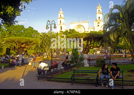 Die Plaza Grande in Merida, Mexiko Stockfoto