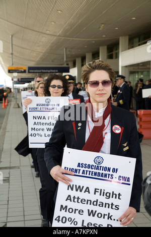 Airline Arbeiter protestieren Executive Boni Stockfoto