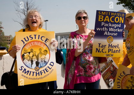 Union, die Organisation Kampagne bei Smithfield Foods Stockfoto