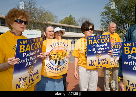 Union, die Organisation Kampagne bei Smithfield Foods Stockfoto