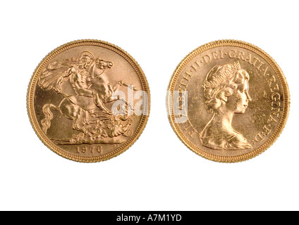 1976 Gold Sovereign.  Britische Großbritannien königliche Minze Stockfoto