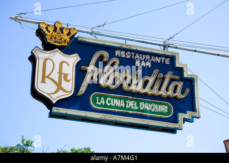 El Floridita Bar unterzeichnen in Havanna Kuba Stockfoto