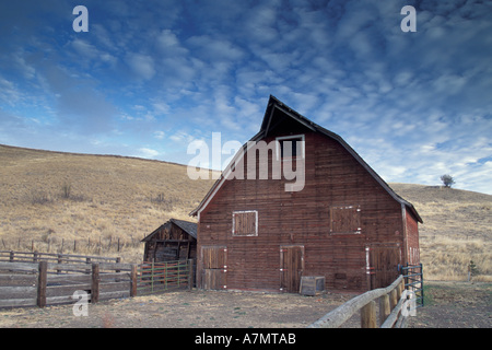 NA, USA, NE Oregon Wallowa County, rote Scheune Stockfoto