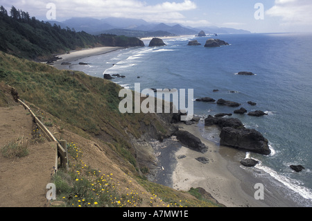 N.a., USA, Oregon, Cannon Beach, Ecola St. Park, in der Nähe wo William Clark ein gestrandeter Wal Lewis und Clark Trail angesehen Stockfoto