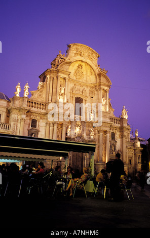 Spanien, Murcia, Murcia Stadt, Kathedrale am Plaza Cardenal Belluga nachts Stockfoto