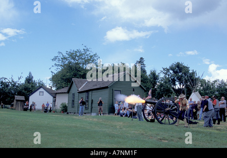 NA, USA, WA, Fort Walla Walla Museum, Lewis & Clark Tage, Feuer! Stockfoto
