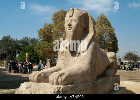 Alabaster Statue der Sphinx, Memphis, Ägypten Stockfoto