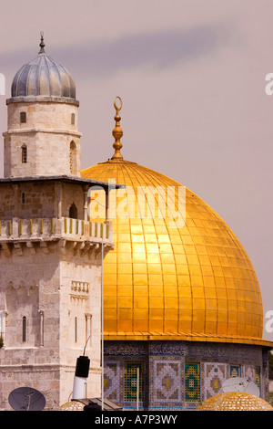 Kuppel des Rock und Minarett Jerusalem Israel Palästina Stockfoto