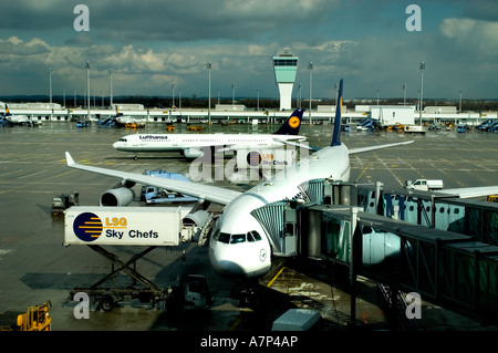 Munchen De Franz J Straus Flughafen Flugzeug lufthansa Stockfoto