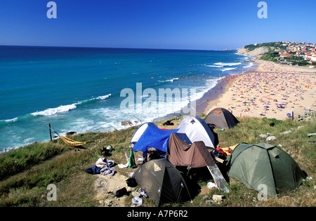 Frankreich, Pyrenees Atlantiques, Pays Basque, Parlementia Strand von Guéthary Stockfoto