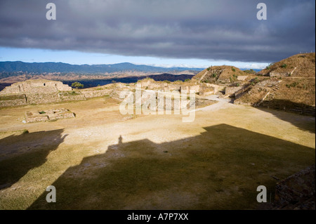 Archäologische Ruinen von Monte Alban, alte Hauptstadt der Zapoteken, Oaxaca, Mexiko Stockfoto