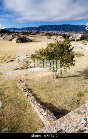 Archäologische Ruinen von Monte Alban, alte Hauptstadt der Zapoteken, Oaxaca, Mexiko Stockfoto