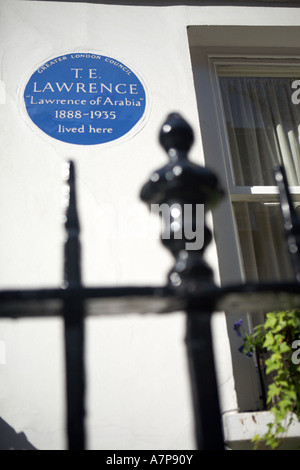 Lawrence von Arabien Gedenktafel an Barton Street SW1 London Stadt England UK Stockfoto