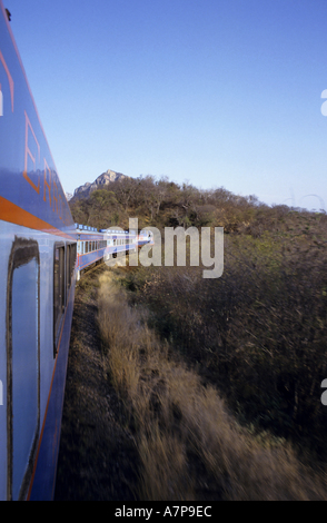 Chihuahua al Pacifico Bahnreise durch den Kupfer Canyon, Mexiko - einer der großen Zugreisen der Welt Stockfoto