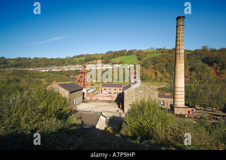 Ehemalige Lewis Merthyr Zeche (jetzt Rhondda Heritage Park), Trehafod, Rhondda Cynon Taff, Wales Stockfoto