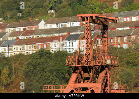 Ehemalige Lewis Merthyr Zeche (jetzt Rhondda Heritage Park), Trehafod, Rhondda Cynon Taff, Wales Stockfoto