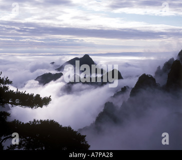 Landschaft des Huangshan-Gebirge, Huangshan, Anhui, China Stockfoto