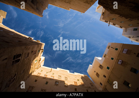 Shibam (UNESCO-Weltkulturerbe-Stadt), Wadi Hadramaut, Seiyun Bezirk, Jemen Stockfoto