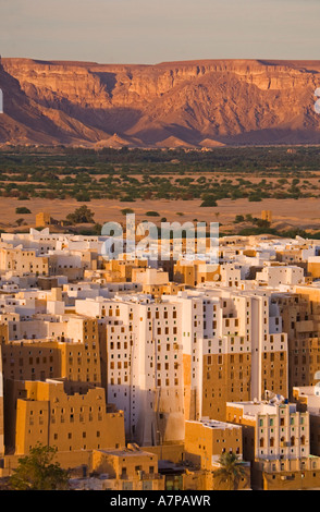 Shibam (UNESCO-Weltkulturerbe-Stadt), Wadi Hadramaut, Seiyun Bezirk, Jemen Stockfoto