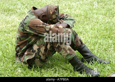 Miami Florida, Bayfront Park, Salute to Florida Heroes Festival, Festivals fair, zu Ehren des Militärs, schwarzer Erwachsener, Erwachsene, Mann Männer männlich, junge Jungen Kinder Stockfoto