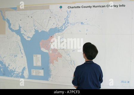Florida Charlotte County, Port Charlotte Nachbarschaft, Wohngebiet, Zentrum, Zentrum, State FEMA Disaster Recovery Center, Zentrum, Federal Emergency Management Stockfoto