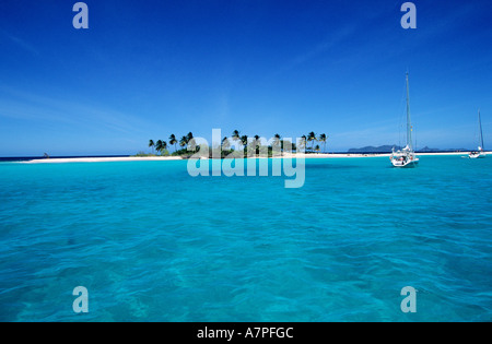 Saint Vincent und die Grenadinen, Grenada Insel, Segeln auf Sandy island Stockfoto