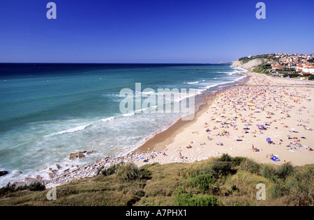 Frankreich, Pyrenees Atlantiques, Pays Basque, Parlementia Strand von Guéthary Stockfoto