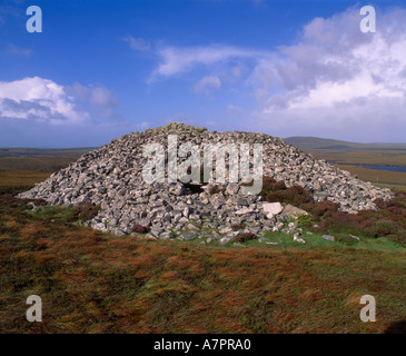 Barpa Langass in der Nähe von Lochmaddy, Western Isles, North Uist, Schottland, Vereinigtes Königreich. Ein Hebridean Ganggrab Stockfoto