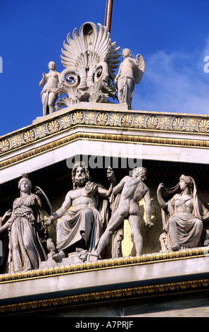 Griechenland, Athen, der Giebel von der Akademie der Künste auf der Panespistimou avenue Stockfoto