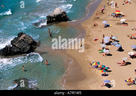 Griechenland, Ionische Inseln, Insel Korfu, Westküste, der Strand Myrten Stockfoto