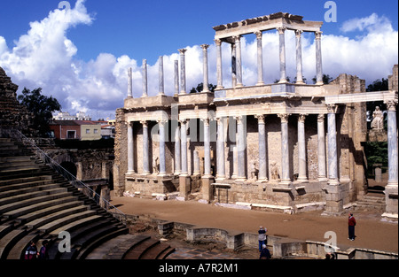 Spanien, Estremadura, Merida, Römisches Theater (16 / 15 v. Chr.) Stockfoto