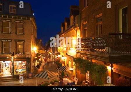 Rue du Petit-Champlain, Unterstadt, Old Town, Quebec Stadt, Quebec, Kanada Stockfoto