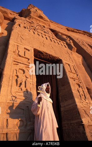 Ägypten, Nubien, Abu Simbel, kleiner Tempel gewidmet Hathor in Hommage an Nefertari, Gemahlin von Ramses II Stockfoto