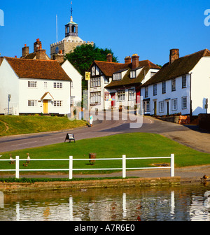 Das Dorf grün und Kirche Finchingfield Essex UK Stockfoto