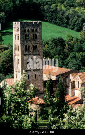 Frankreich, Pyrenäen Orientales, Conflent Region, Prades, 10. Jahrhundert Abtei von Saint-Michel-de-cuixa Stockfoto