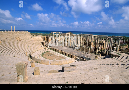 Libyen, Djeffara aus Tripolis, Leptis Magna, das Theater Stockfoto