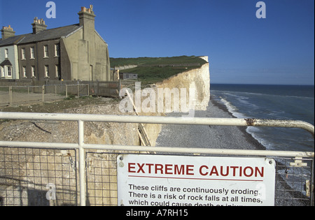 Coastal Errosion bei Birling Gap in East Sussex England Stockfoto