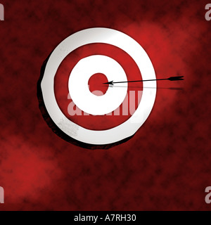 Bullseye mit Pfeil-Darstellung Stockfoto