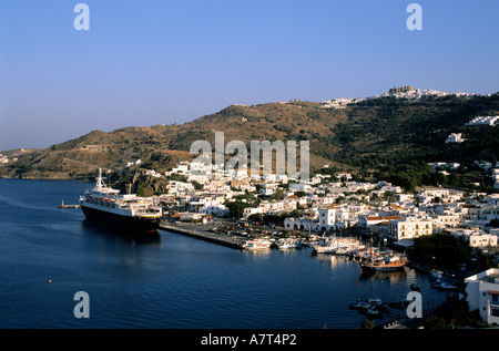 Griechenland, Dodekanes Insel Patmos, der Hafen von Skala Stockfoto
