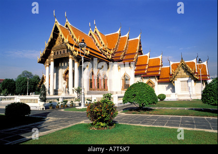 Thailand, Bangkok, die Marmor-Tempel oder Wat Benchamabophit Stockfoto
