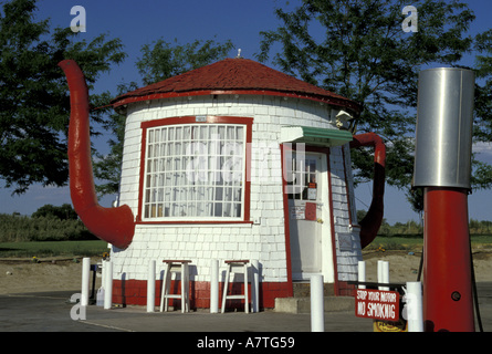 NA, USA, Washington, Zilla. Teapot-Dome-Service-Station im nationalen historischen Register Stockfoto