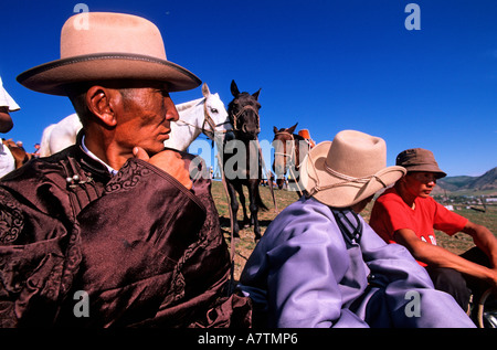 Mongolei, Provinz Arkhangai, Tsetserleg, Naadam-Fest Stockfoto