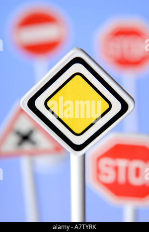 Straßenschild in Nahaufnahme Stockfoto