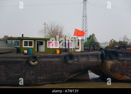 Arbeitsboot am Canal Grande in der Provinz Jiangsu Yangtze River verbinden Stockfoto