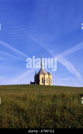 Frankreich, Doubs, Ouhans Cpale an der Quelle des Flusses la Loue Stockfoto