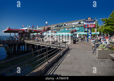 Waterfront Restaurant-Bereich, Seattle, Washington, USA Stockfoto